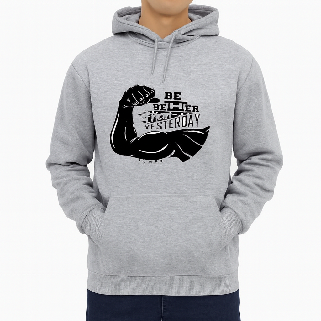 New Summer Collection Full Grey Hoodie GYM Printed For Men And Boys