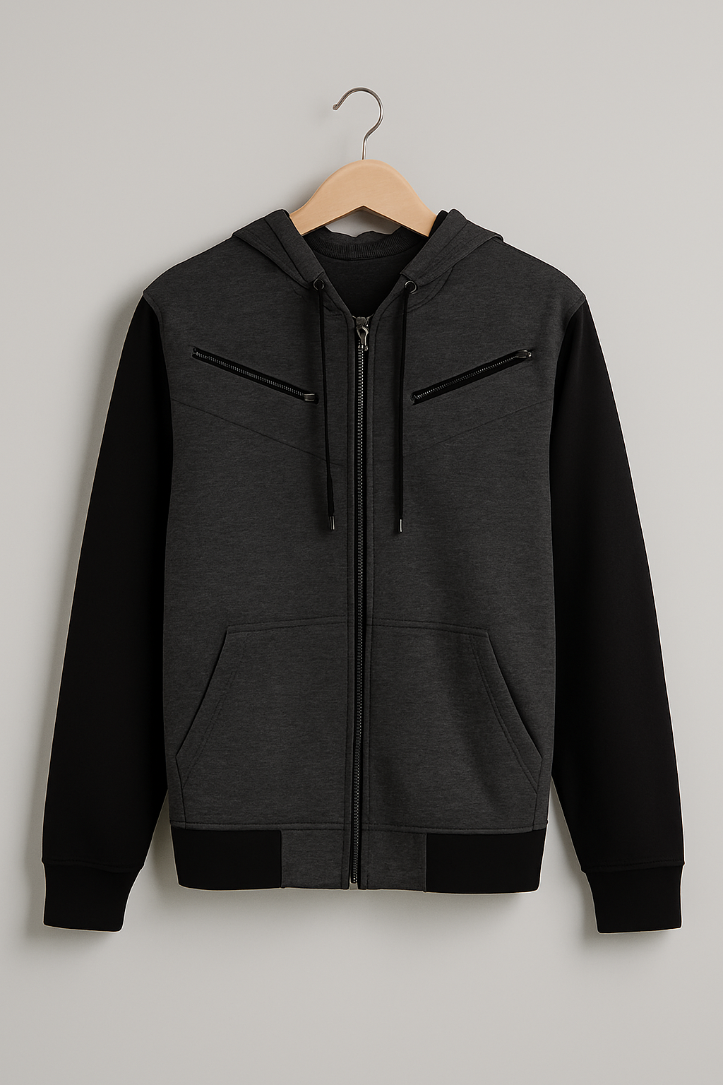 Men’s Casual Zip-Up Jaqueta Hoodie