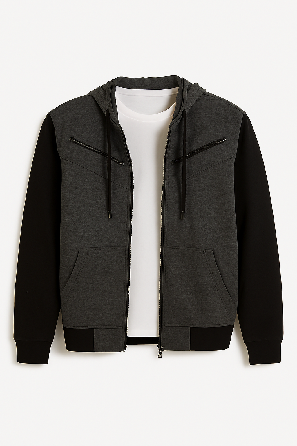 Men’s Casual Zip-Up Jaqueta Hoodie
