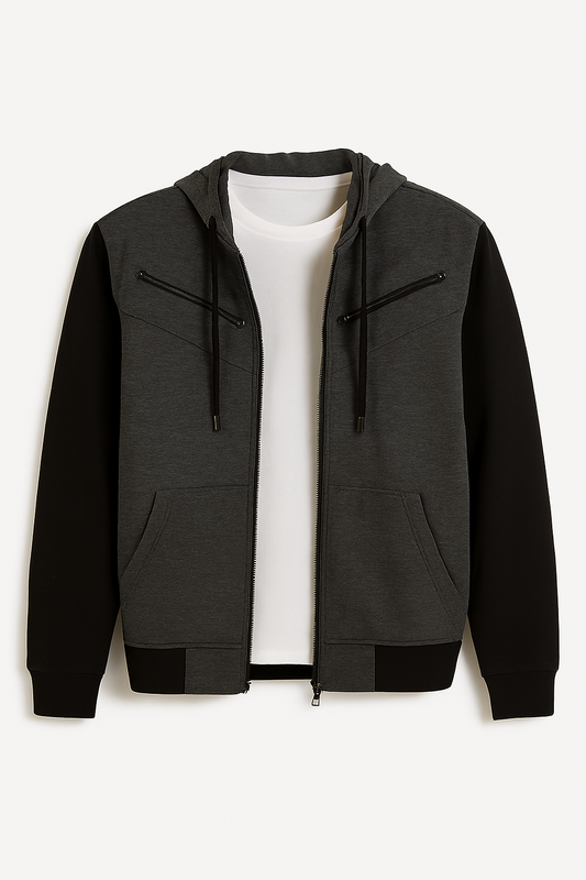Men’s Casual Zip-Up Jaqueta Hoodie