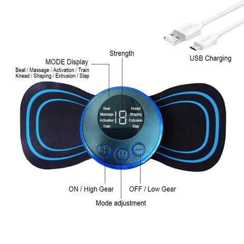 Portable Mini Electric Massager Ems Mini Body Massage Patch For Muscle
