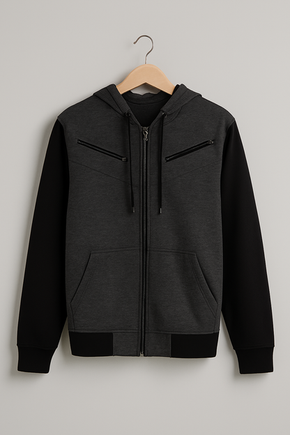 Men’s Casual Zip-Up Jaqueta Hoodie